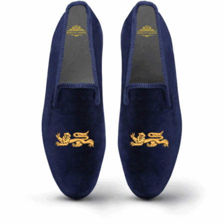 Natisco Men's Velvet Loafers – Lionheart Edition Royal Slip-On Shoes