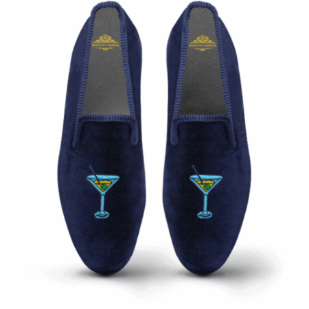 Natisco Men's Velvet Loafers – Martini Time Edition Party Slip-Ons