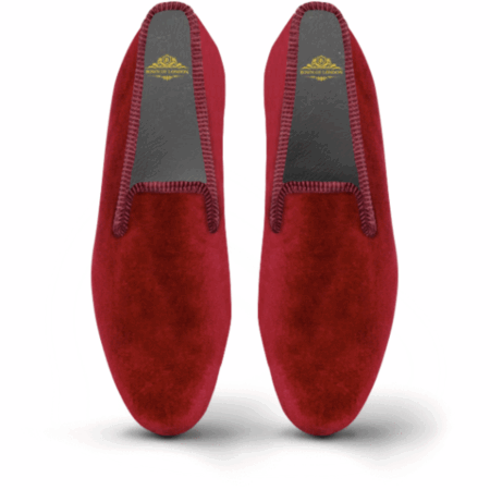 Natisco Men's Maroon Velvet Loafers – Classic Slip-On Party Shoes