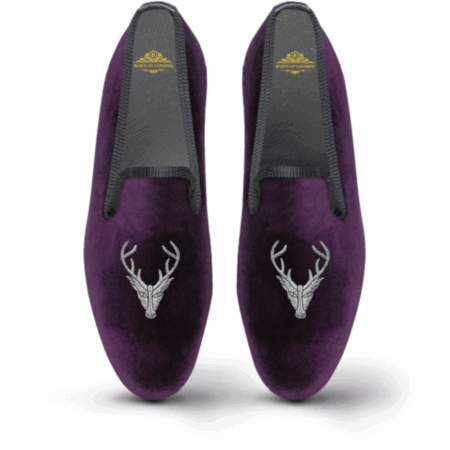 Natisco Men's Velvet Loafers – Fleur Edition Slip-On Dress Shoes